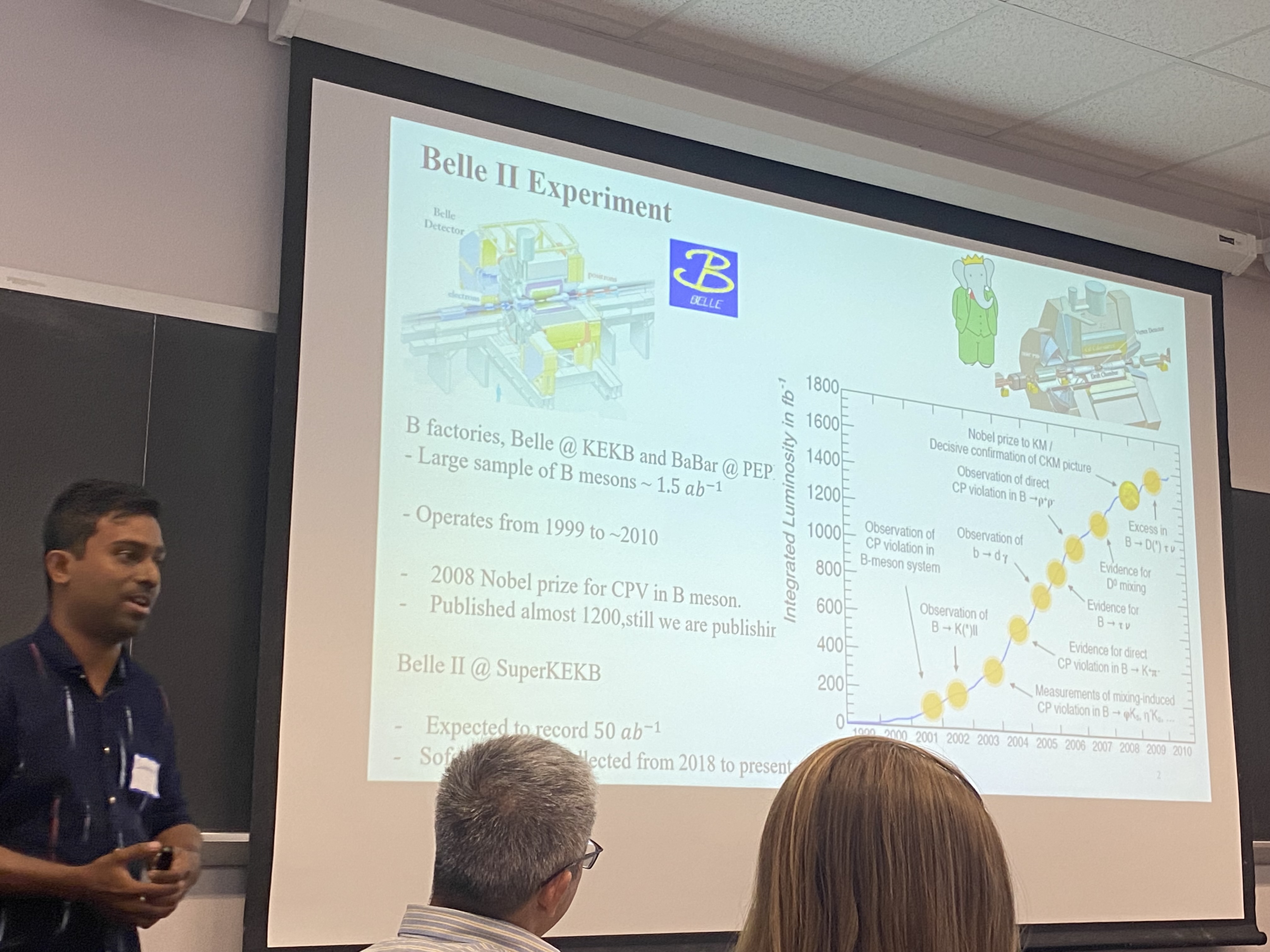 Belle II Postdoc giving an introductory session on Belle II